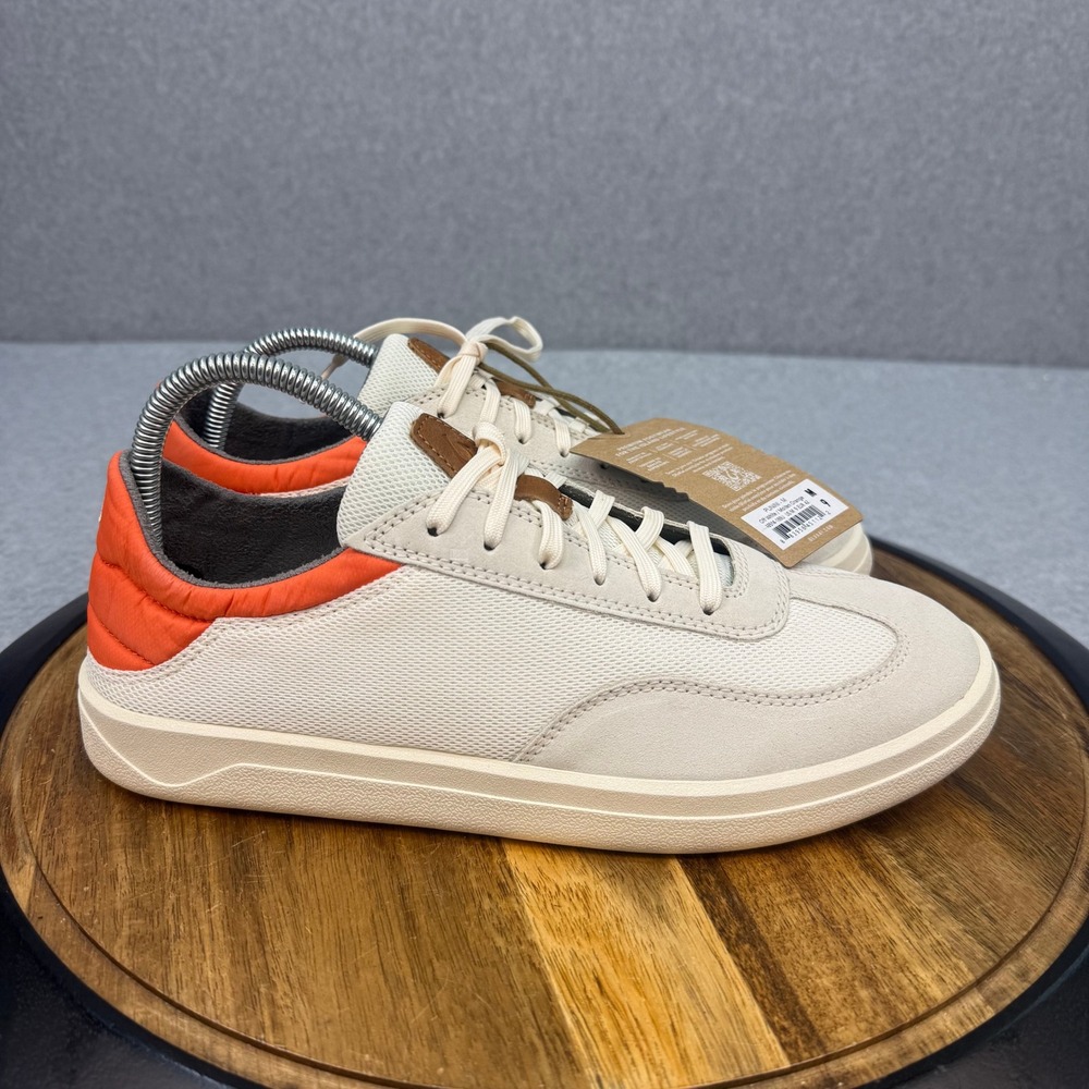 OluKai Punini Mens Sneakers Off White Molten Orange 10514-1S9U Size 9 NEW